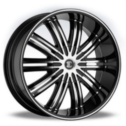 Fiero No.7 Glossy Black/Machined Face & Stripe 24X10 5-150 Wheel